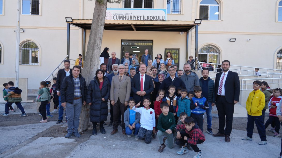 İl Milli Eğitim Müdürümüz Sayın Ali TOSUN, Güçlendirme ve Yenileme Çalışmalarının Tamamlandığı Cumhuriyet İlkokulunu Ziyaret Etti